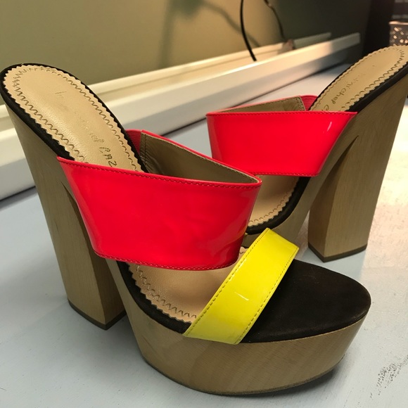 jean michel cazabat Shoes - Neon sky high chunky heels